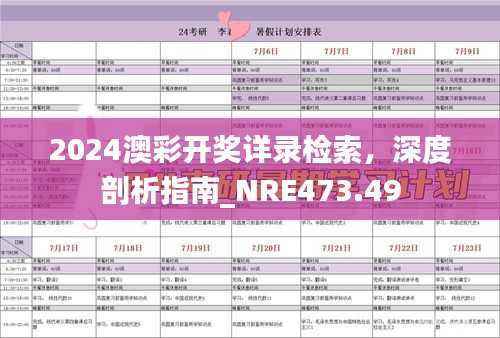 2024澳彩开奖详录检索,深度剖析指南_NRE473.49