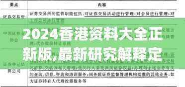 2024香港资料大全正新版,最新研究解释定义_户外版WPD273.88