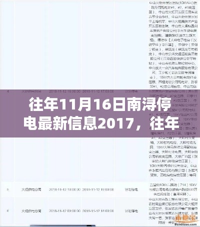 深度解析与案例分享,往年11月16日南浔停电最新信息2017