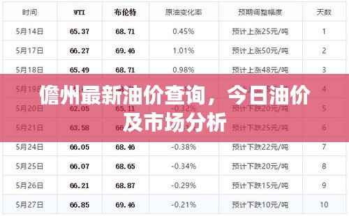 儋州最新油价查询,今日油价及市场分析