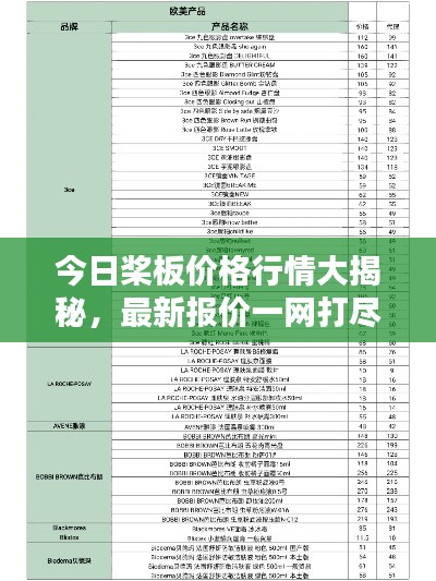 今日桨板价格行情大揭秘，最新报价一网打尽